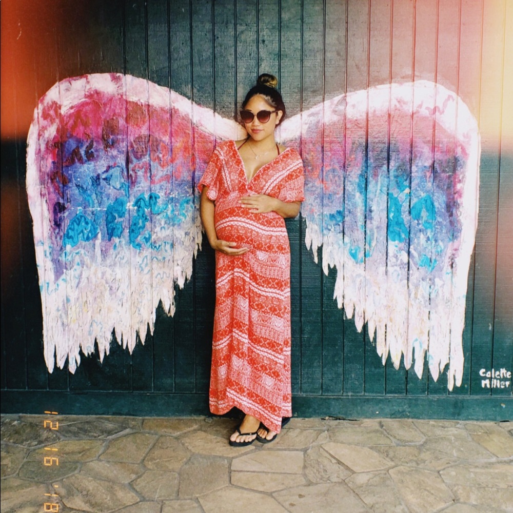 Boho V-Neck Maxi Dress (S/M)